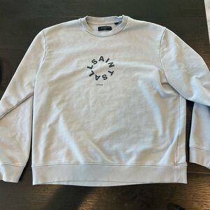 All Saints Blue French Terry Men's Crewneck